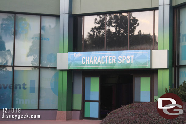 The temporary Character Spot entrance in the half of the building that is left.