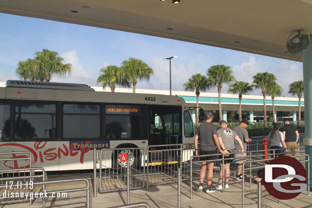 8:53am - Boarding the bus to Disney's Animal Kingdom.