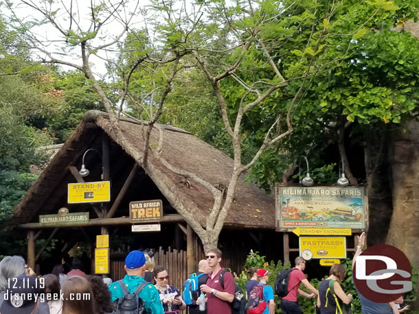 Only a 25 min standby wait posted. 
