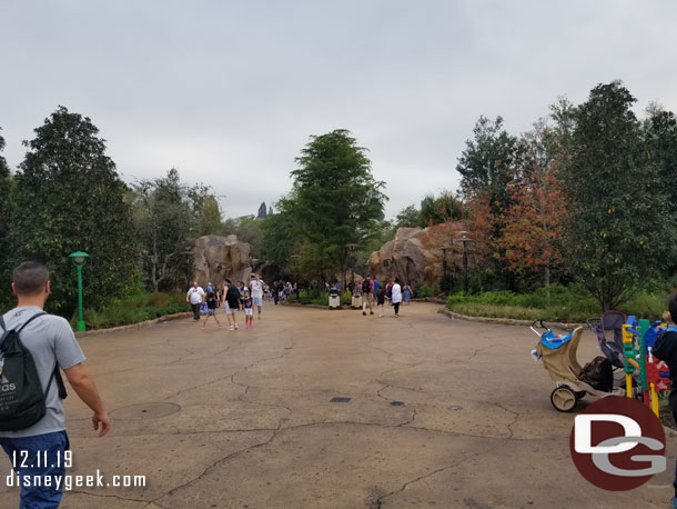 Batuu - Star Wars: Galaxy's Edge is that way.. but I just picked up an Alien Swirling Saucer FastPass+ good in about 10 minutes