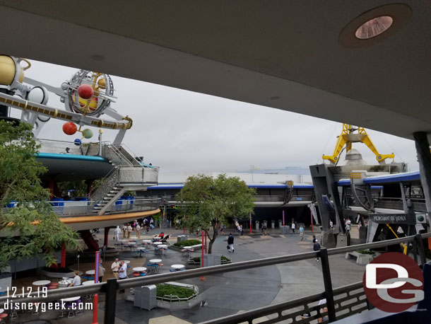 Tomorrowland is fairly peaceful at this hour.