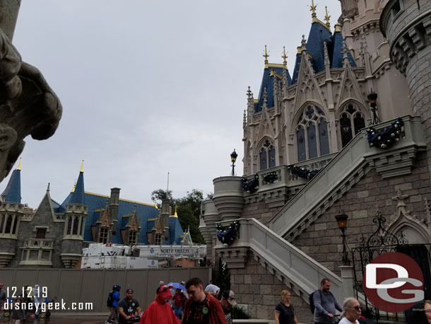 A crane behind the castle.