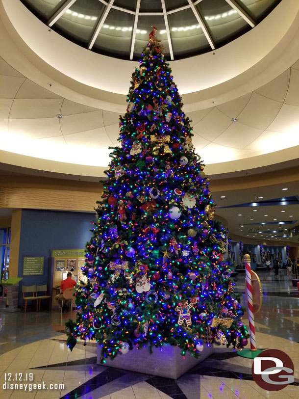 The Pop Century lobby Christmas Tree