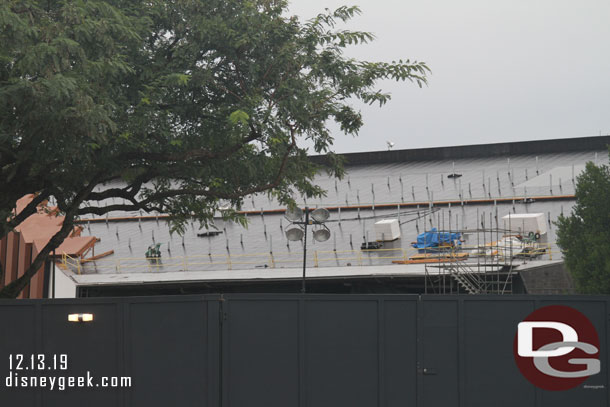 Still working on the roof of the Guardians queue/load building.  Figured that would be done by now since they were back in May too.