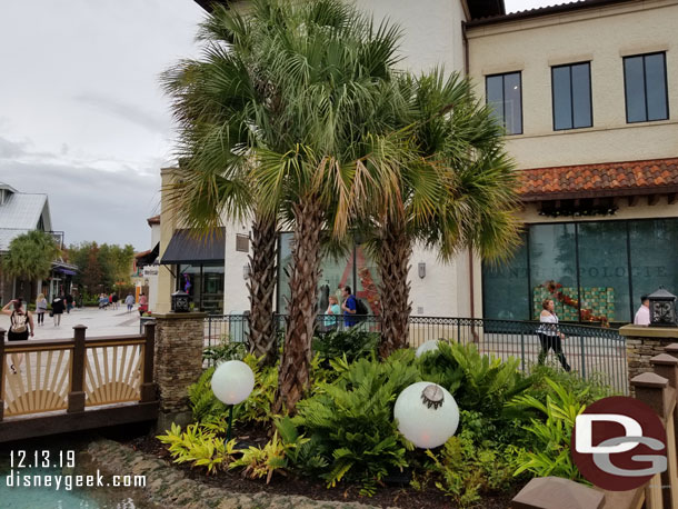 Christmas decorations around Disney Springs