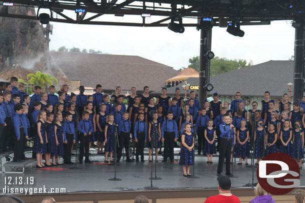 A choir performing (I goofed and forgot to get a picture of the sign so I do not remember who where they are from).