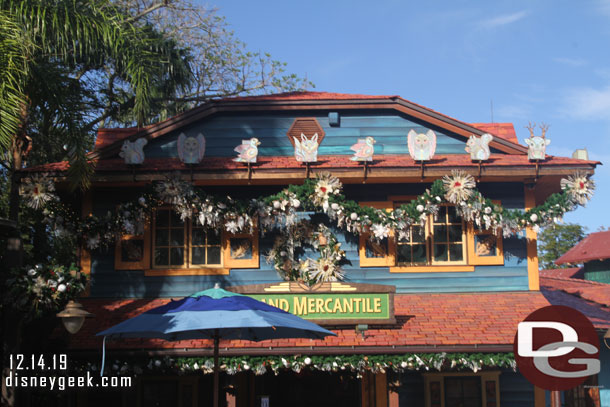 Christmas decorations on Discovery Island.