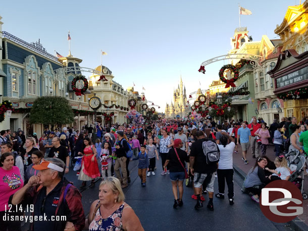 Headed up Main Street USA to get something to eat.