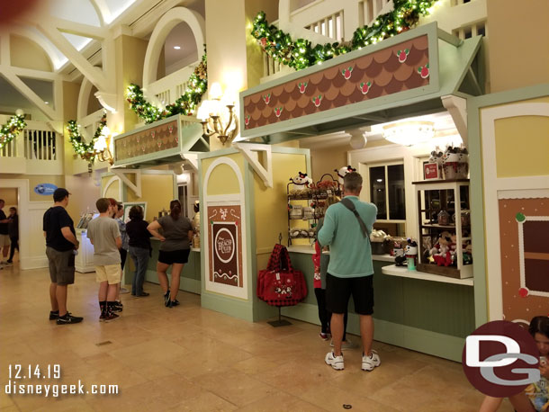 Snacks and drinks were available for purchase nearby.  Taking away quite a bit of lobby seating space.