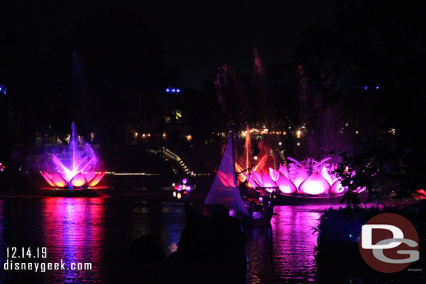 As I headed back to Discovery Island Rivers of Light was going on.