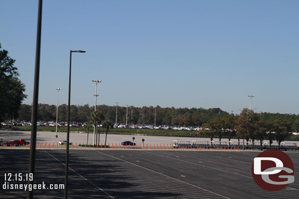 Looking out at the Magic Kingdom Parking lot.  A large section of trees has been cleared as they work to expand the lot.