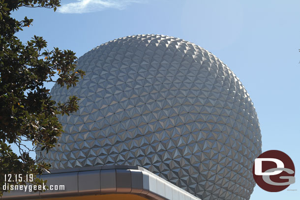 Spaceship Earth as I walked out to the bus stop.