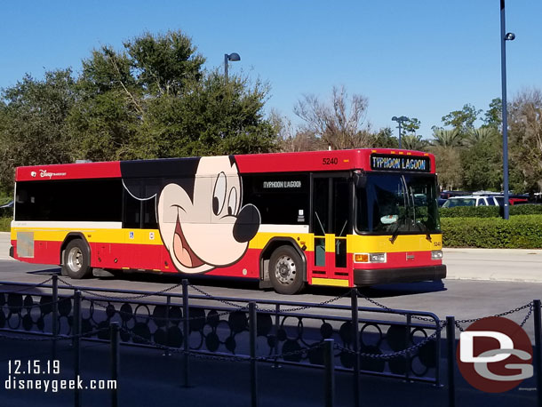 A Mickey wrapped bus