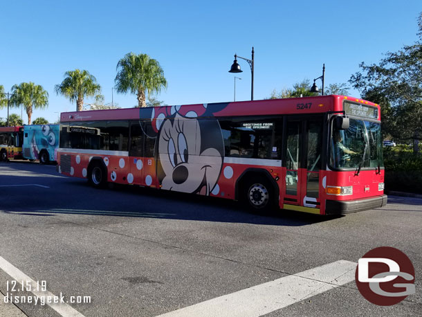 Minnie Mouse wrapped bus.
