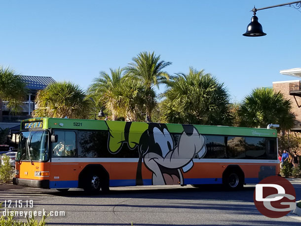 A better view of a Goofy wrapped bus.