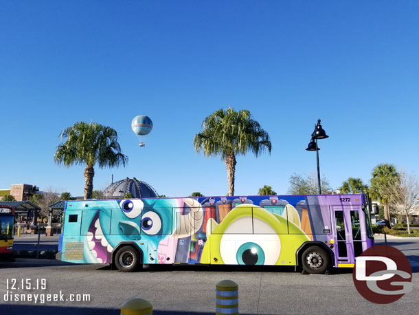 Monsters Inc wrapped bus