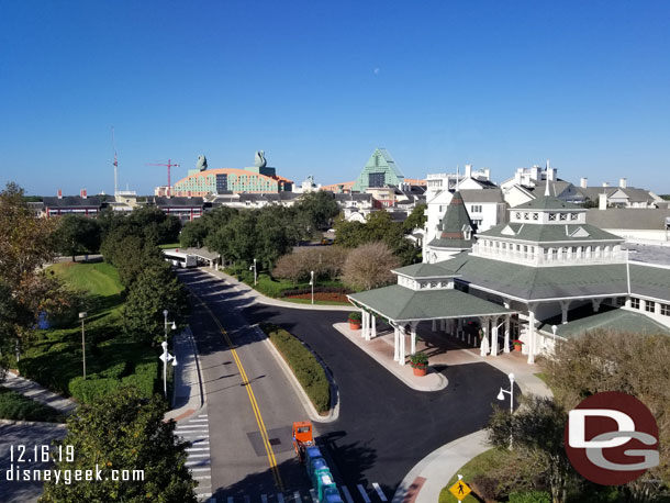 In the distance you can see the Swan & Dolphin and crains for the new tower that will be a new hotel as part of that complex.