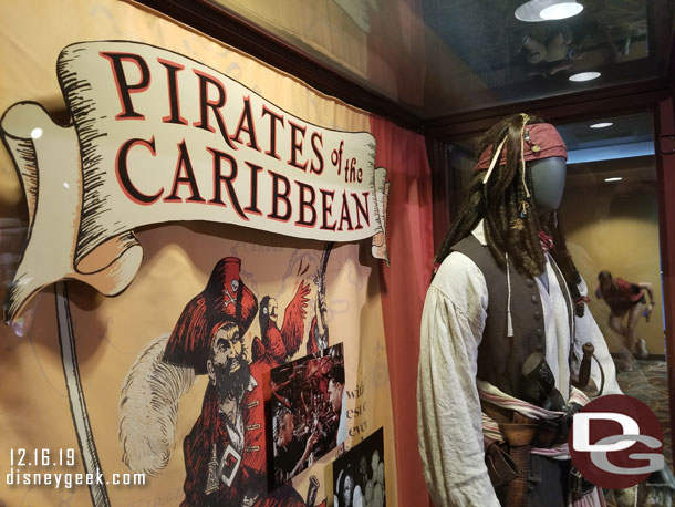 A couple Pirates items in the display case closest to the theater entrance.