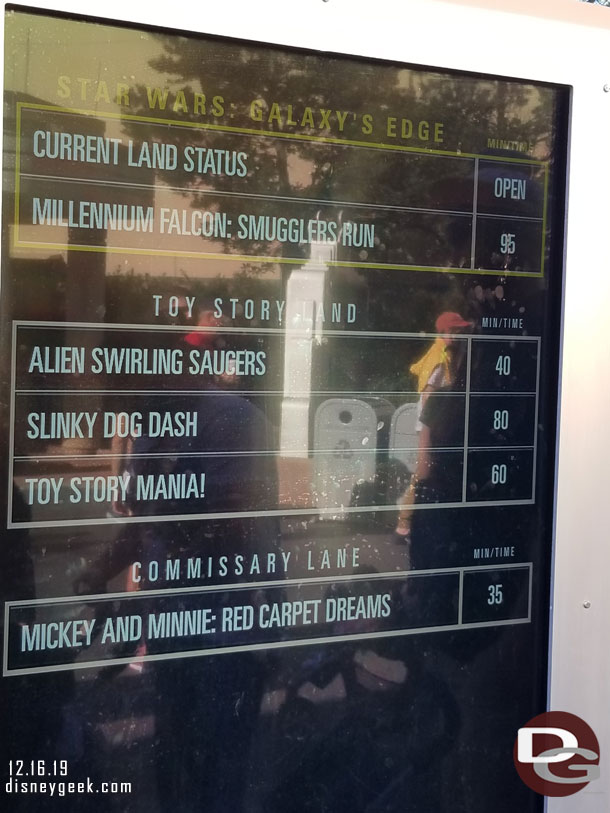 Wait times around the park this morning.