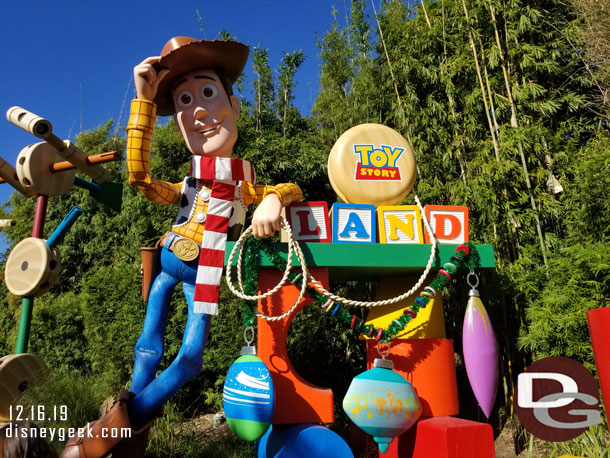 Entering Toy Story Land.