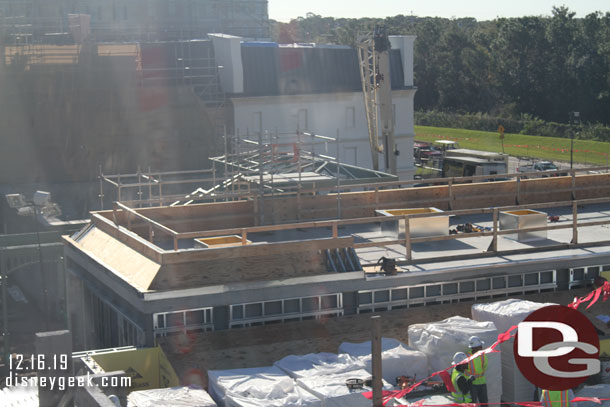 The roof of another building is taking shape.