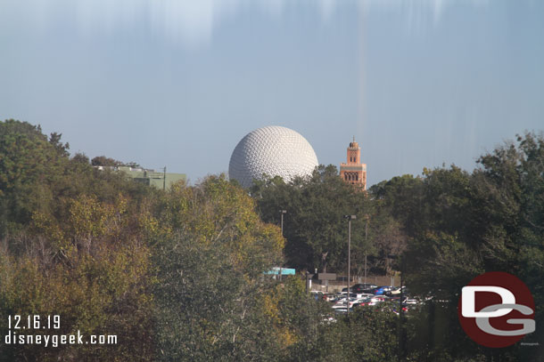 Epcot as we go along Buena Vista Drive.