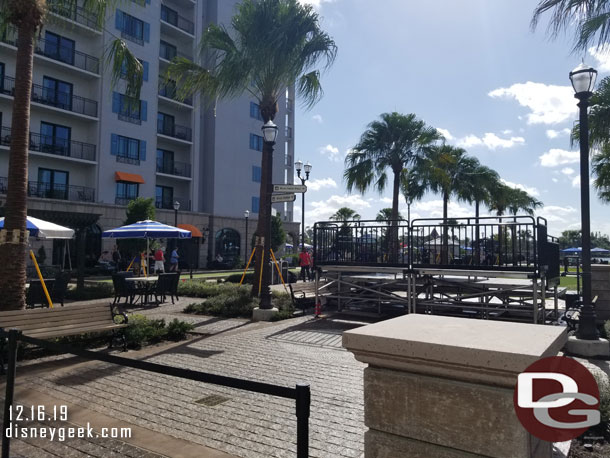 The central courtyard was still blocked off as they cleaned up from this mornings festivities.