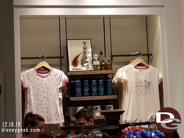 A large selection of resort merchandise available.