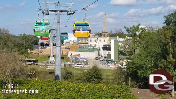 Approaching Epcot you get a great view of the France Expansion work.