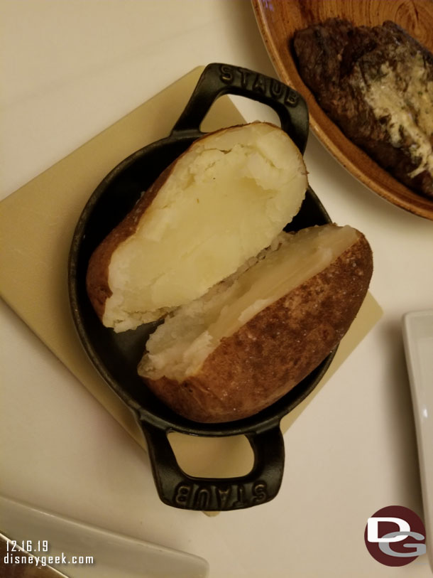 Baked potato is not on the menu but if you ask they have them and this is how they are served.