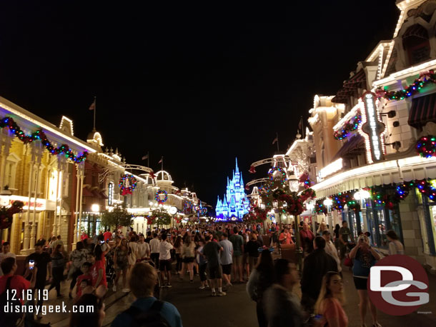 Main Street USA this evening.  This is one of only three nights the Magic Kingdom is open past 6pm during my visit.