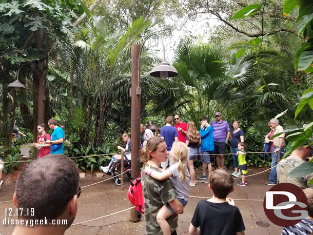 An extended queue was set up in the former stroller area.