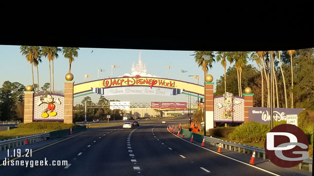 The gateway on World Drive has not been renovated yet.  Looks like they were just starting it.