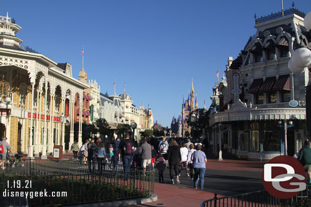 Main Street USA at 8:48am, official opening this morning is 9am.