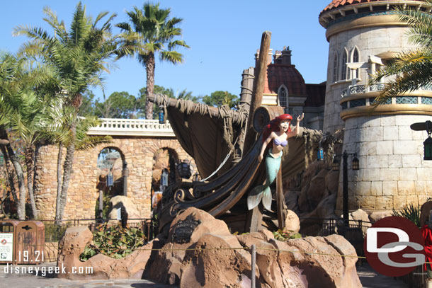 Some in the group visited the Little Mermaid. The attraction was a walk on but with the hike it took them about 15 minutes from when they left until they returned.