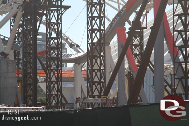 The track is covered to protect it during the canopy installation.