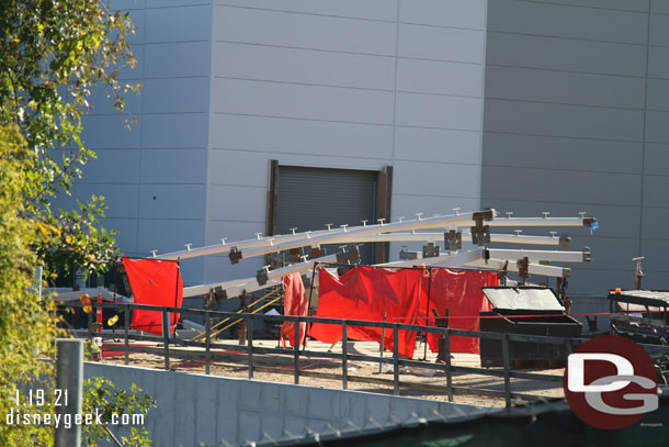 Another section of canopy structure staged in the area.