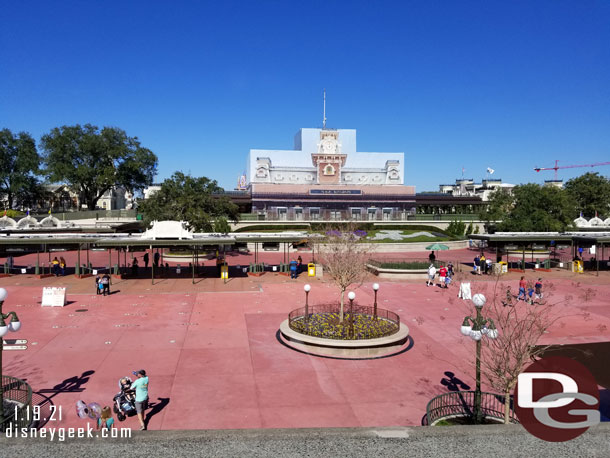 1:30pm passing where we started, so less than half an hour to walk there and catch the Monorail back.