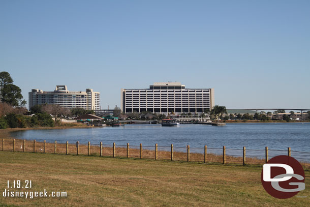 The Contemporary Resort on the opposite shore.