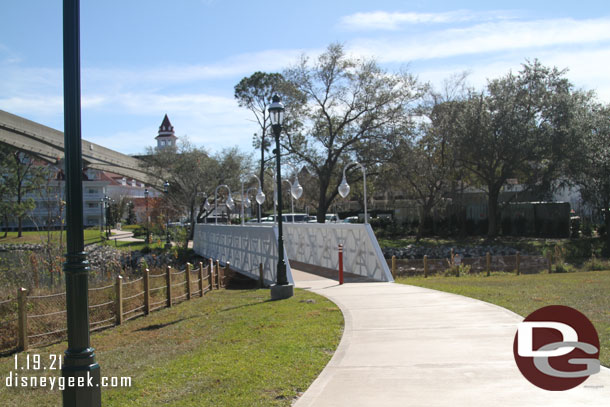 About 10 minutes into the walk approaching the second bridge closest to the resort.