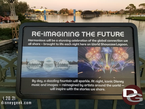 There are signs with concept art for the show up around the lagoon.