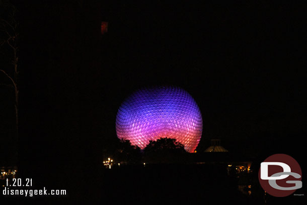 After the concert looking across World Showcase Lagoon.