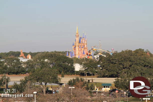 The Magic Kingdom from the observation area on the 4th floor.