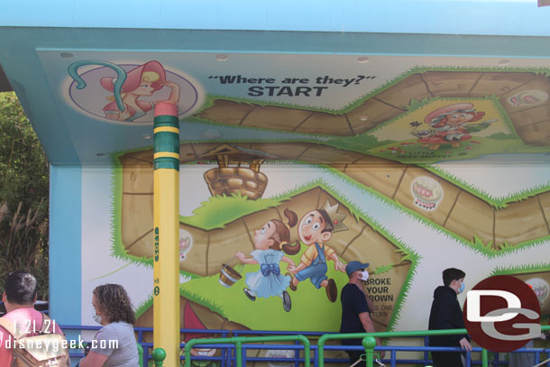 A look at the Toy Story queue as we worked our way through it.