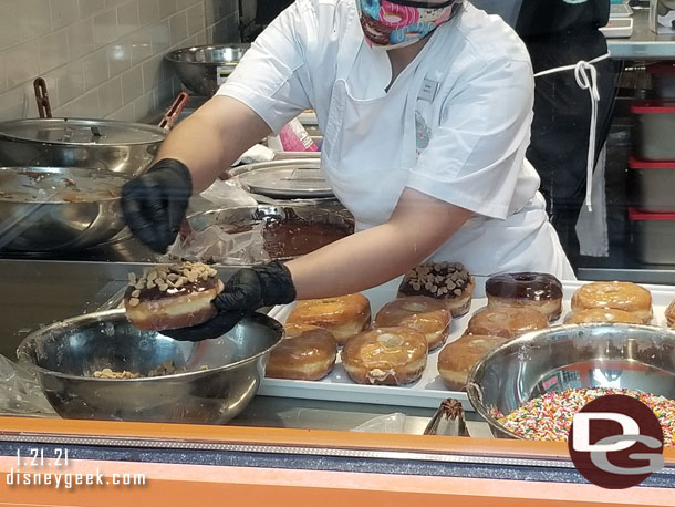 Donut making underway.