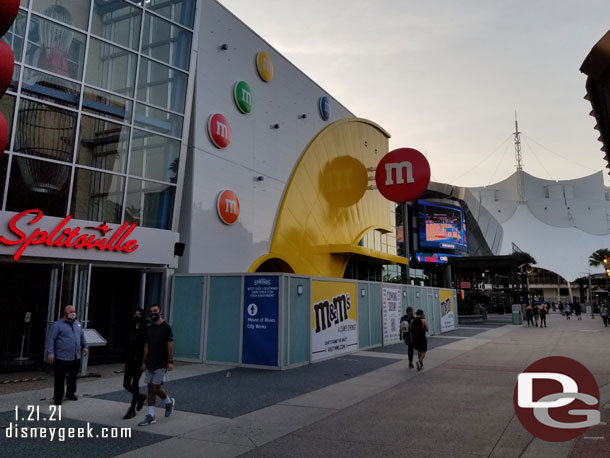 The M&M Store is nearing completion (the store opened a little over a week after we left).