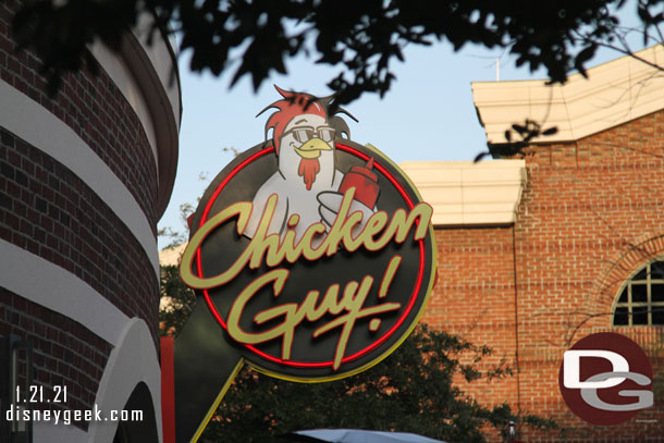 After returning to the room for a bit we decided to head to Disney Springs for dinner and to look around.  Some of us ended up eating at Chicken Guy.