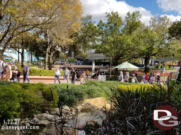 We ordered lunch from Sunshine Seasons and opted to head outside to eat.  Ended up in the break on the entrance walkway so this was our lunch view.