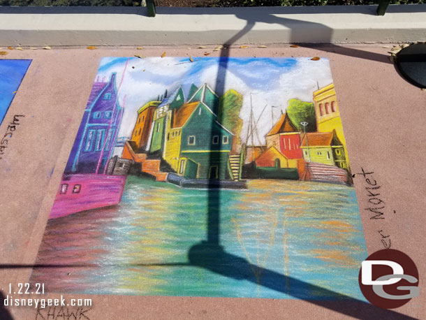 Speaking of chalk art the next several pages will feature a look at the creations that line both sides of the walkway between Future World and World Showcase.