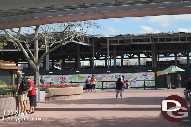 Looking toward the center.  On the wall is a paint by numbers mural for Festival of the Arts.